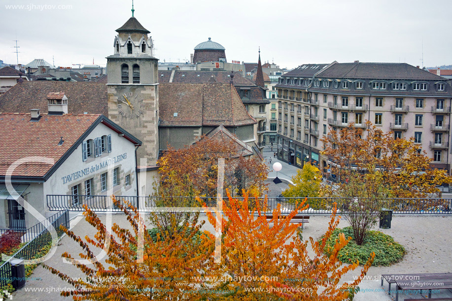 Autumn Panoramic View of city of Geneva, Switzerland