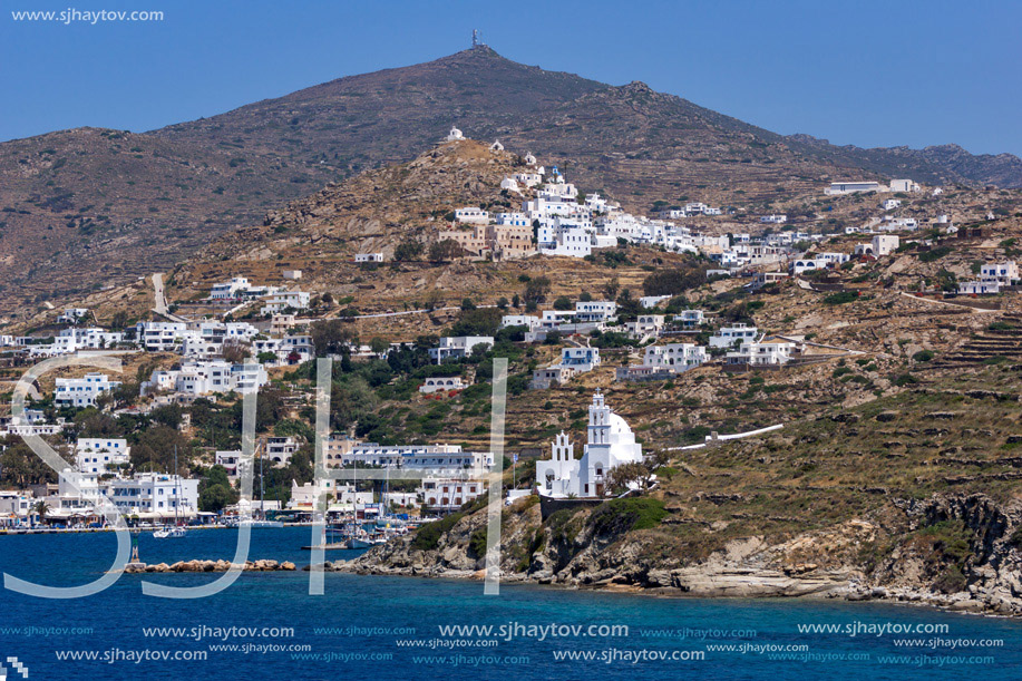 White houses and churches Ios Island, Cyclades, Greece