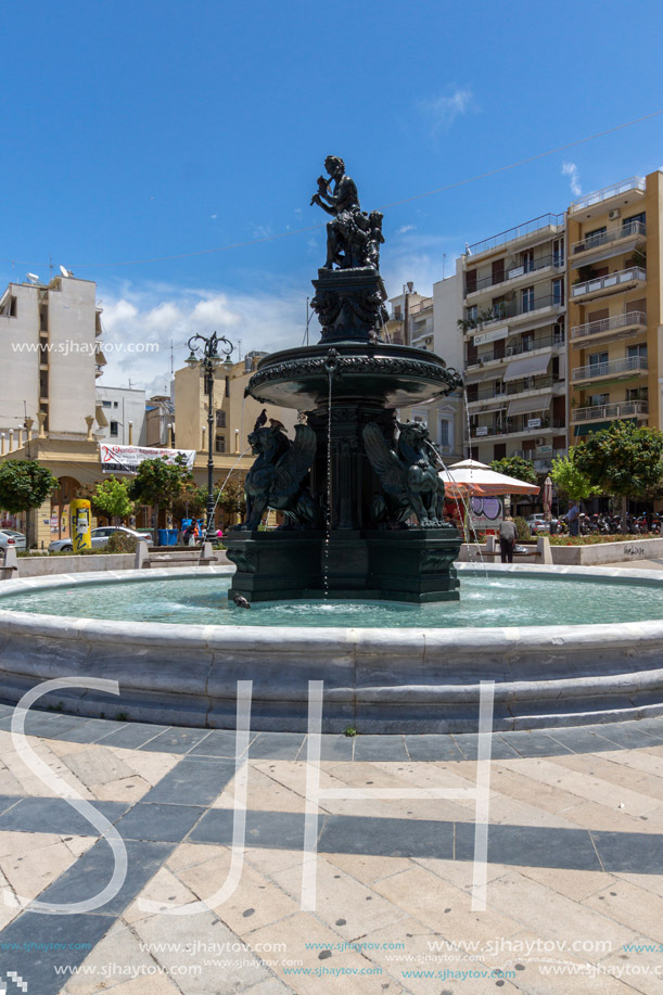 Panoramic view of King George I Square in Patras, Peloponnese, Western Greece