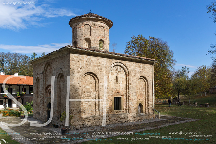 Panoramic view of church in  medieval  Zemen Monastery, Pernik Region, Bulgaria