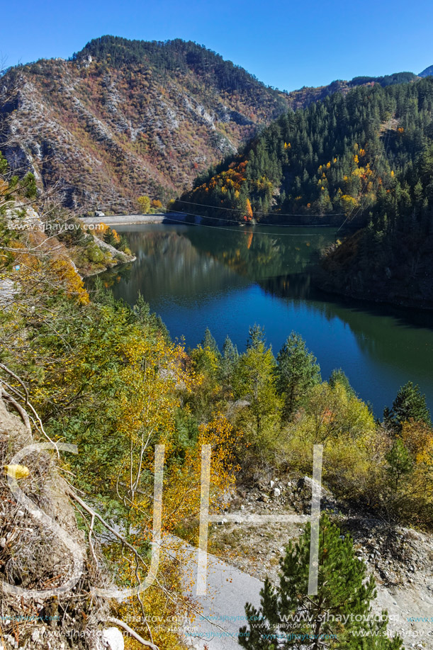 Autumn forest around Teshel  Reservoir, Smolyan Region, Bulgaria
