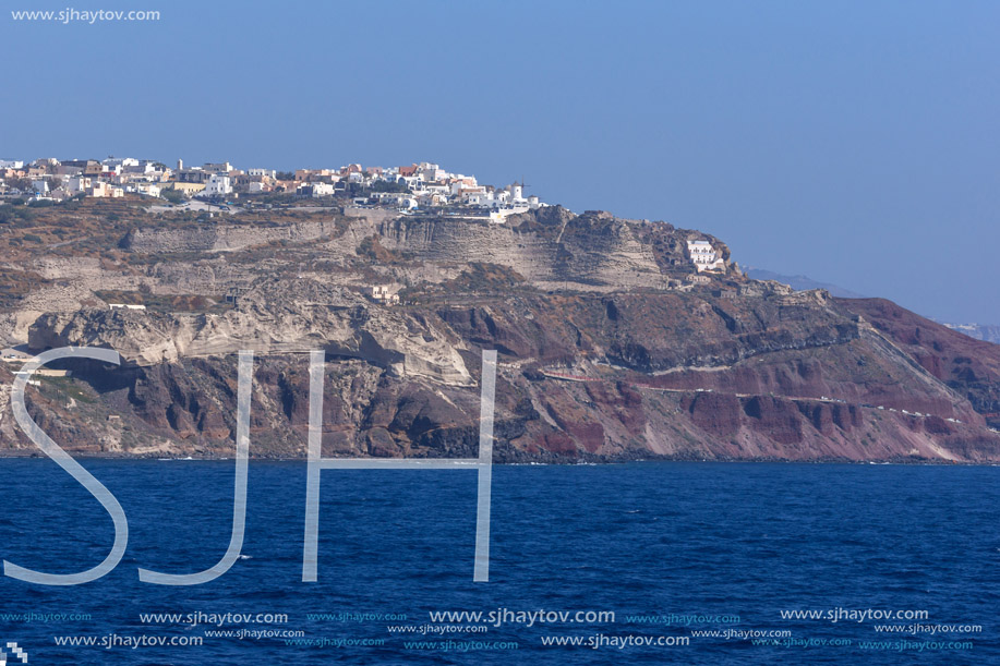 Amazing landscape to Oia town, Santorini island, Cyclades, Greece