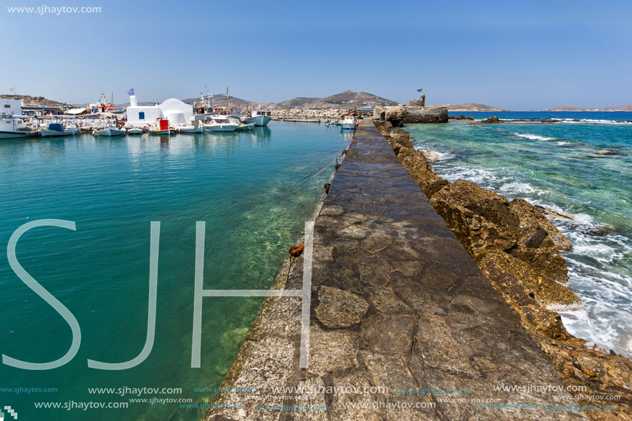 Venetian fortress and port in Naoussa town, Paros island, Cyclades, Greece
