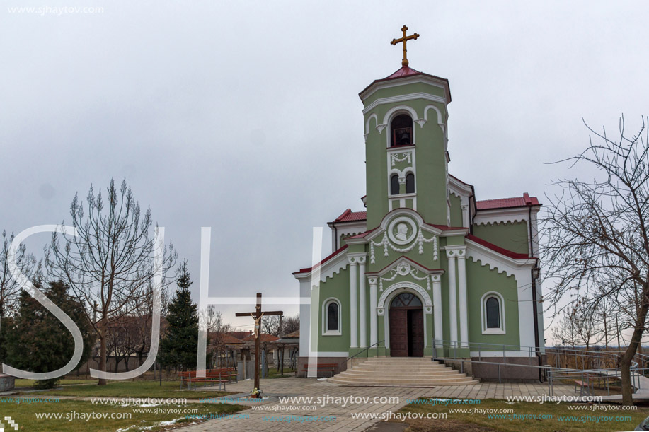 RAKOVSKI, BULGARIA - DECEMBER 31 2016: The Roman Catholic church Immaculate Conception of the Virgin Mary in town of Rakovski, Bulgaria
