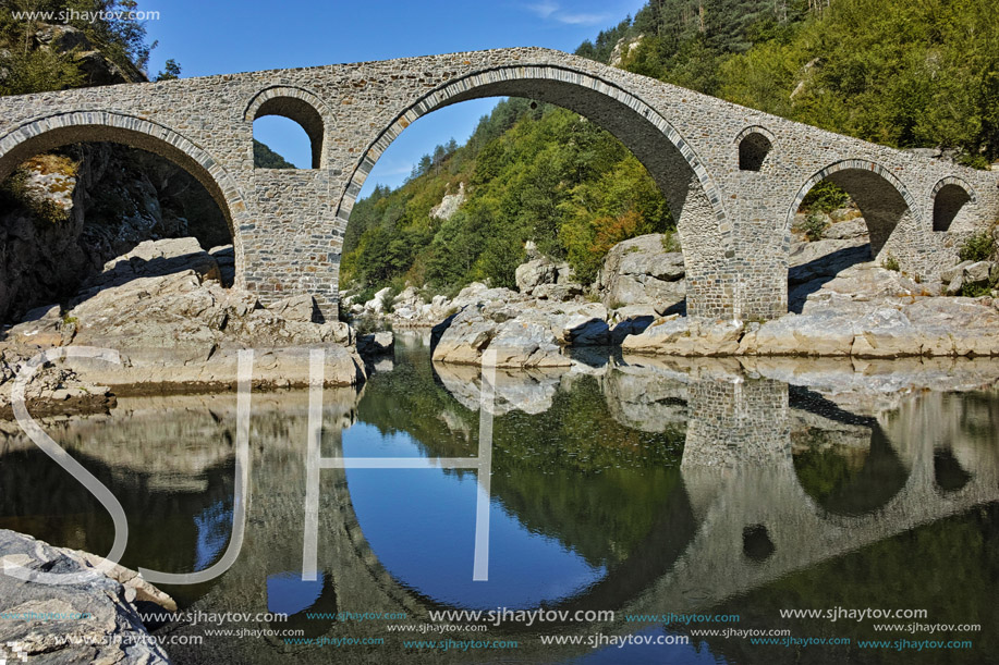Amazing view of Devil"s Bridge,  Rhodopes mountain and Arda river, Kardzhali Region, Bulgaria