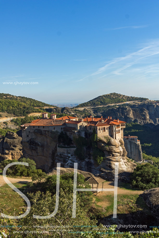 Amazing view of Holy Monastery of Varlaam in Meteora, Thessaly, Greece