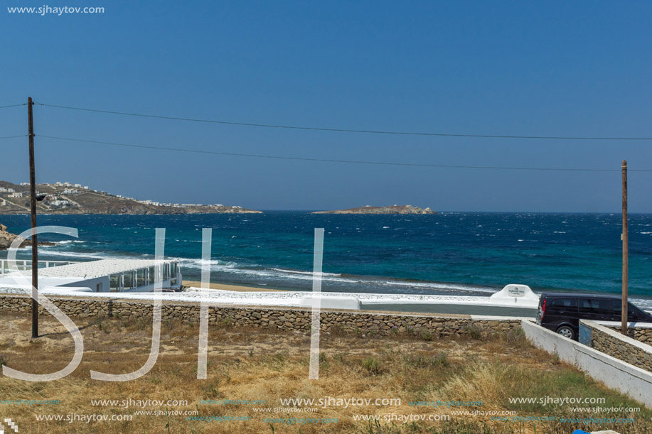 Amazing view of beach in Mykonos, Cyclades Islands, Greece