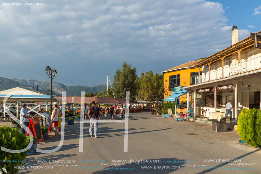 VASILIKI, LEFKADA, GREECE JULY 16, 2014: Panorama of Village of Vasiliki, Lefkada, Ionian Islands, Greece