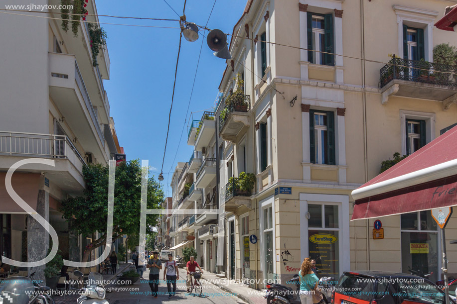 PATRAS, GREECE MAY 28, 2015: Typical street in Patras, Peloponnese, Western Greece