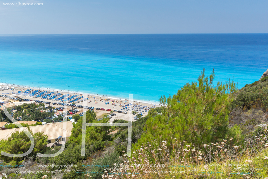Panoramic view of Kathisma beach , Lefkada, Ionian Islands, Greece