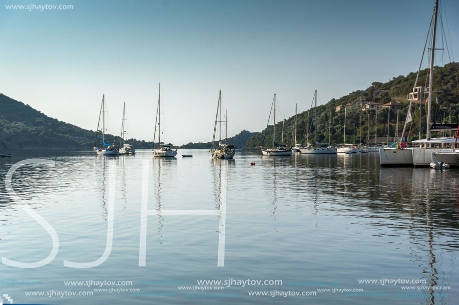 Panorama of port of Village of Sivota, Lefkada, Ionian Islands, Greece