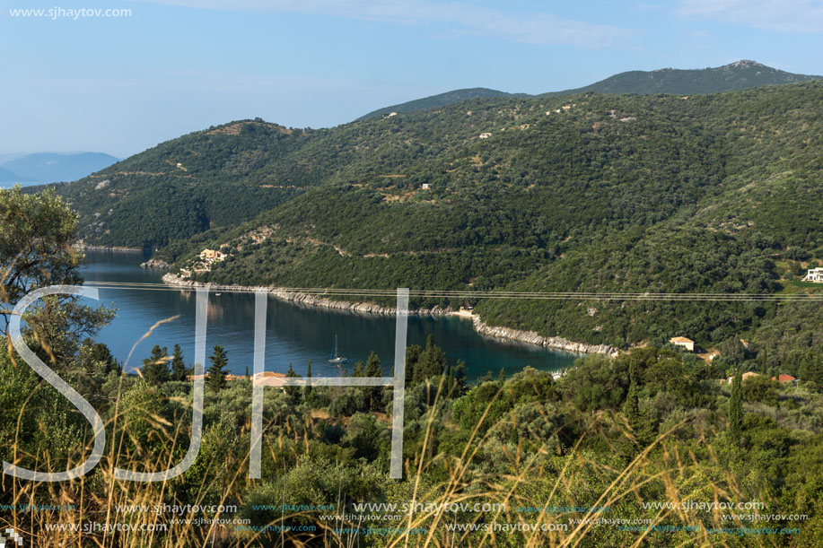 Amazing panorama of Nidri Bay, Lefkada, Ionian Islands, Greece