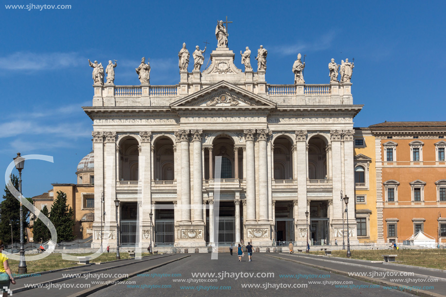 ROME, ITALY - JUNE 25, 2017: Basilica of San Giovanni in Laterano (Basilica di San Giovanni in Laterano) in city of Rome, Italy