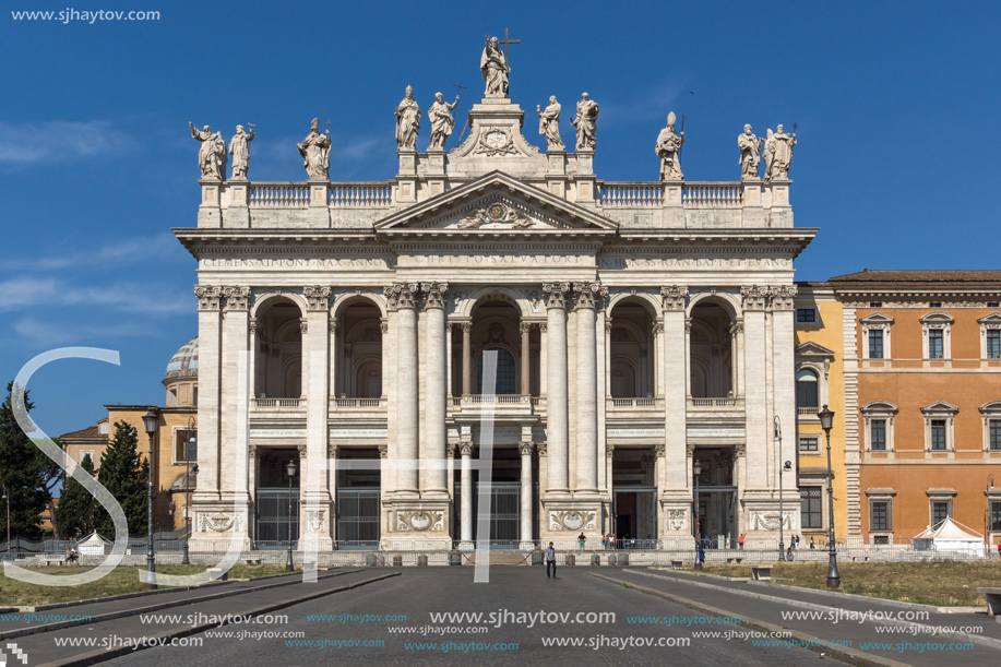 ROME, ITALY - JUNE 25, 2017: Basilica of San Giovanni in Laterano (Basilica di San Giovanni in Laterano) in city of Rome, Italy