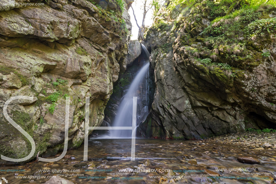 Landscape of Fotinovo waterfalls cascade (Fotinski waterfall) in Rhodopes Mountain, Pazardzhik region, Bulgaria