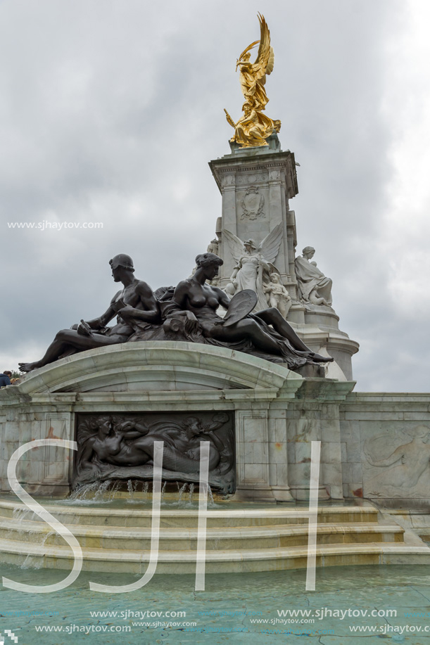 LONDON, ENGLAND - JUNE 17, 2016: Queen Victoria Memorial in front of Buckingham Palace, London, England, United Kingdom