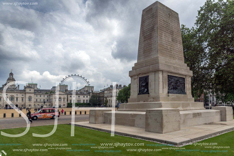 LONDON, ENGLAND - JUNE 17, 2016: Guards Division Memorial in St James"s Park, London, England, Great Britain