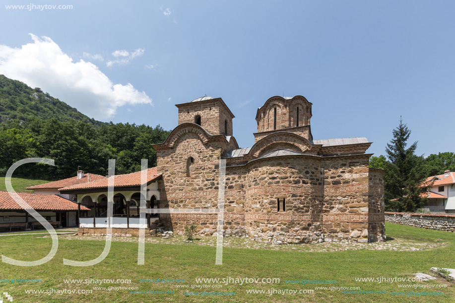 Panoramic view of medieval Poganovo Monastery of St. John  theologian, Serbia