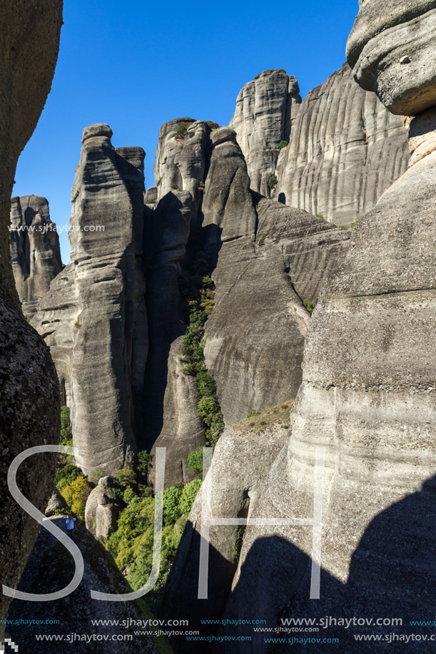 Amazing landscape of Rocks formation near Meteora, Thessaly, Greece