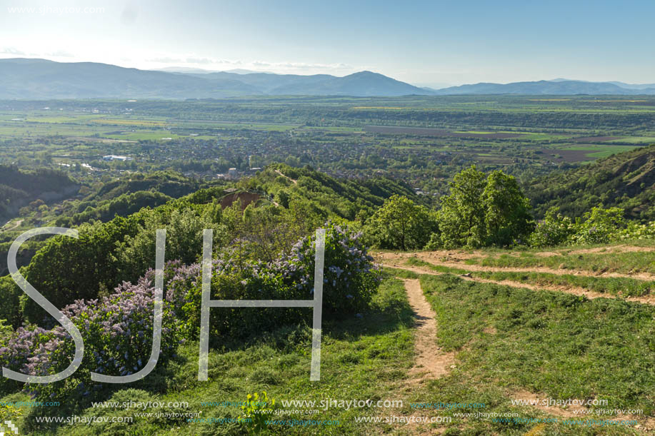 Amazing Spring Landscape near rock formation Stob pyramids, Rila Mountain, Kyustendil region, Bulgaria