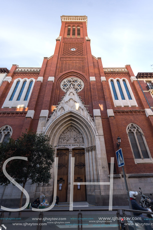 MADRID, SPAIN - JANUARY 23, 2018:  Amazing view of Church of Santa Cruz in City of Madrid, Spain
