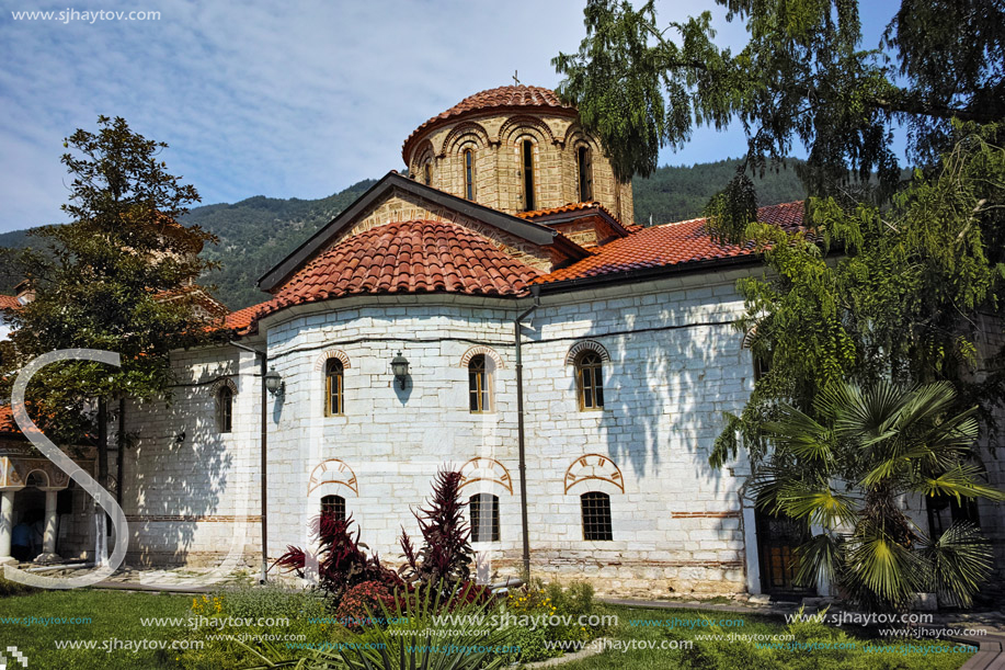 BACHKOVO MONASTERY, BULGARIA - AUGUST 30, 2015:  Buildings in Medieval Bachkovo Monastery, Bulgaria
