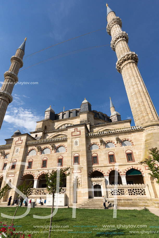 EDIRNE, TURKEY - MAY 26, 2018: Built by architect Mimar Sinan between 1569 and 1575 Selimiye Mosque in city of Edirne,  East Thrace, Turkey