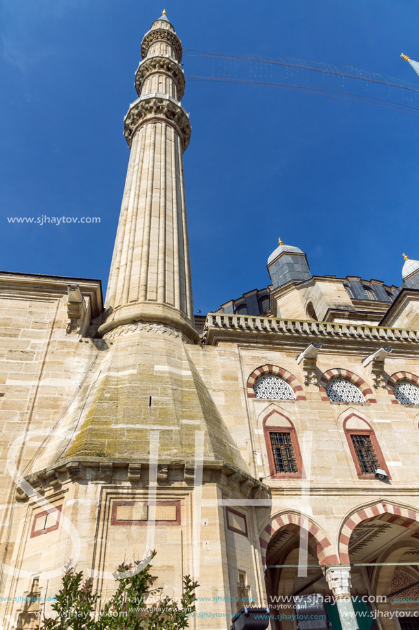 EDIRNE, TURKEY - MAY 26, 2018: Built by architect Mimar Sinan between 1569 and 1575 Selimiye Mosque in city of Edirne,  East Thrace, Turkey