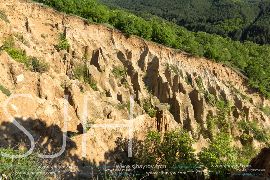 Amazing Sunset view of rock formation Stob pyramids, Rila Mountain, Kyustendil region, Bulgaria