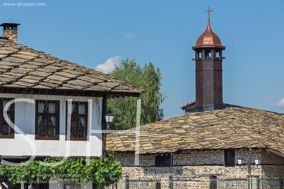 TRYAVNA, BULGARIA - JULY 6, 2018:  Medieval Church of St. Archangel Michael in historical town of Tryavna, Gabrovo region, Bulgaria