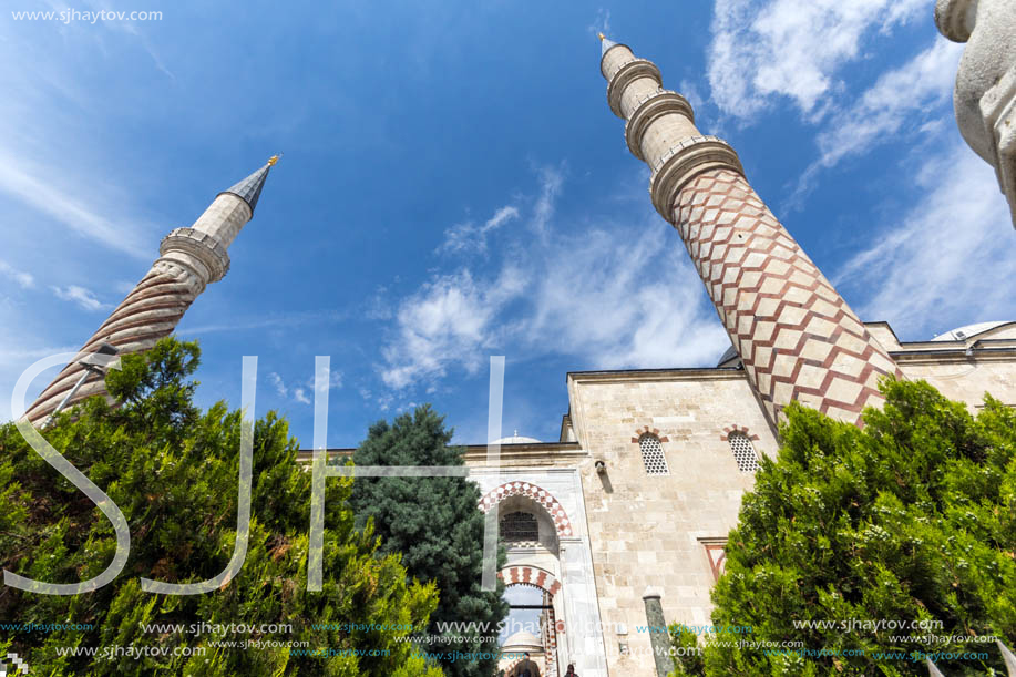 EDIRNE, TURKEY - MAY 26, 2018: Uc Serefeli mosque Mosque in the center of city of Edirne,  East Thrace, Turkey
