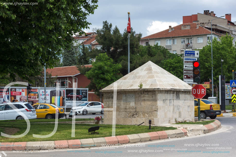 EDIRNE, TURKEY - MAY 26, 2018: Typical street in the center of city of Edirne,  East Thrace, Turkey