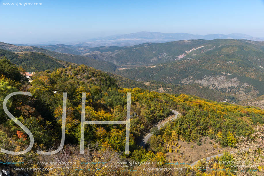 Autumn landscape of Ruen Mountain - northern part of Vlahina Mountain, Kyustendil Region, Bulgaria