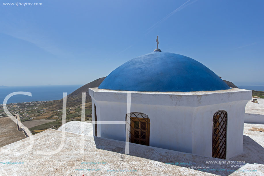 Church in Cyclades Islands, Santorini, Thira, Pirgou Kallistis, Venetian Castle