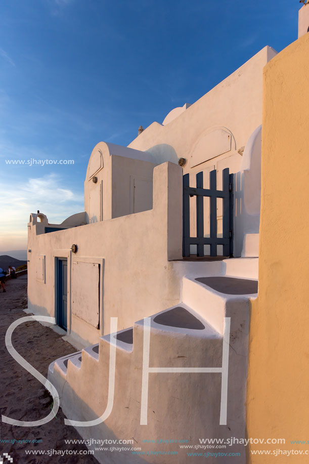 Sunset Landscape, Town of Imerovigli, Santorini, Thira, Cyclades