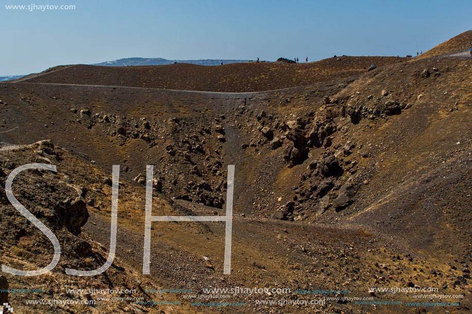 Crater of the volcano of Santorini Island