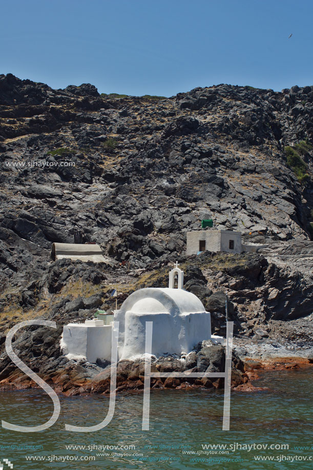 Church to hot volcanic springs,  Santorini, Thira Island,  Cyclades Islands