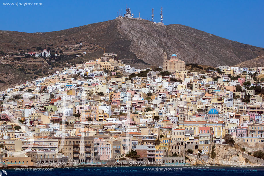 Landscape of Ermoupoli town, Syros, Cyclades Islands