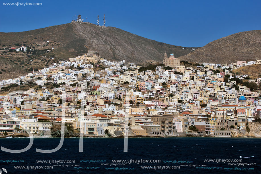 Landscape of Ermoupoli town, Syros, Cyclades Islands