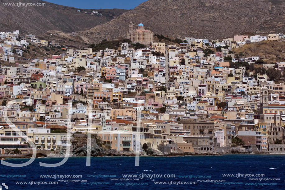 Landscape of Ermoupoli town, Syros, Cyclades Islands