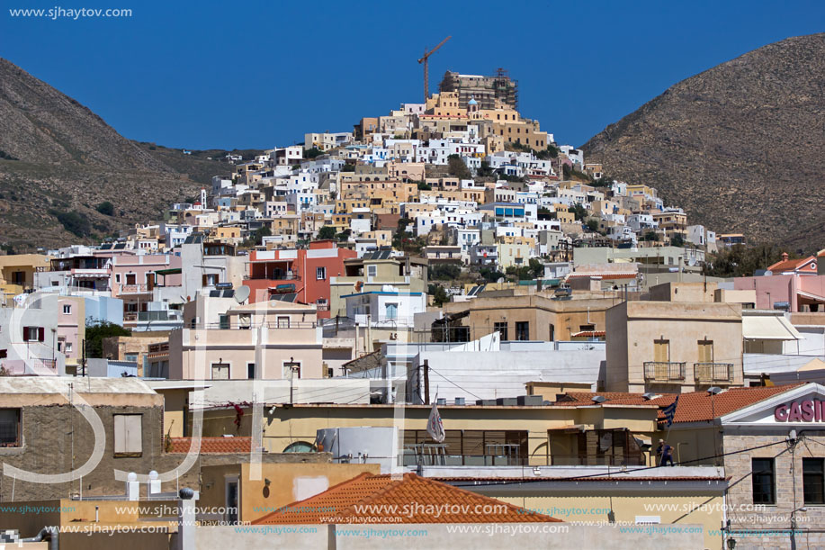 Landscape of Ermoupoli town, Syros, Cyclades Islands