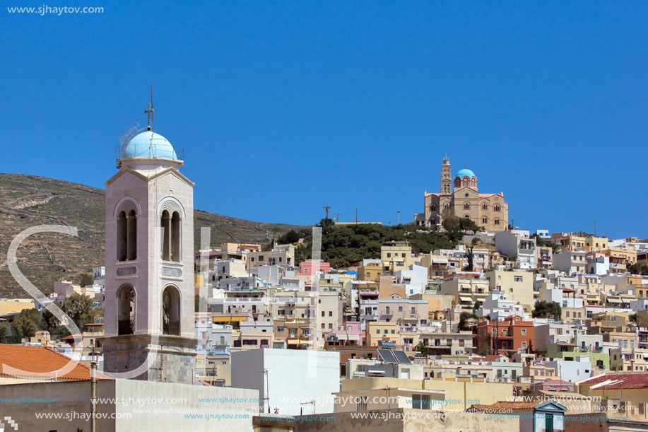 Landscape of Ermoupoli town, Syros, Cyclades Islands