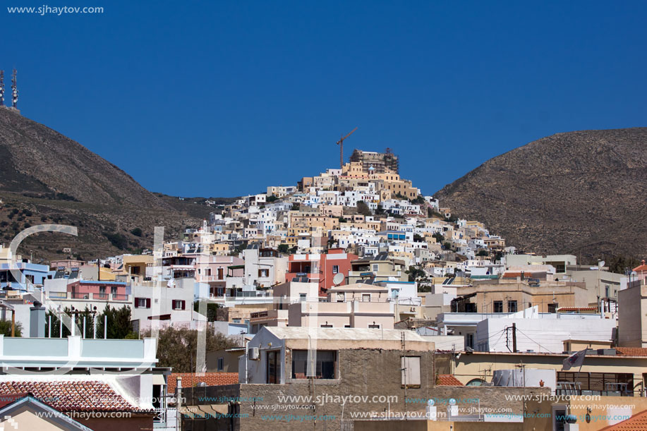 Landscape of Ermoupoli town, Syros, Cyclades Islands