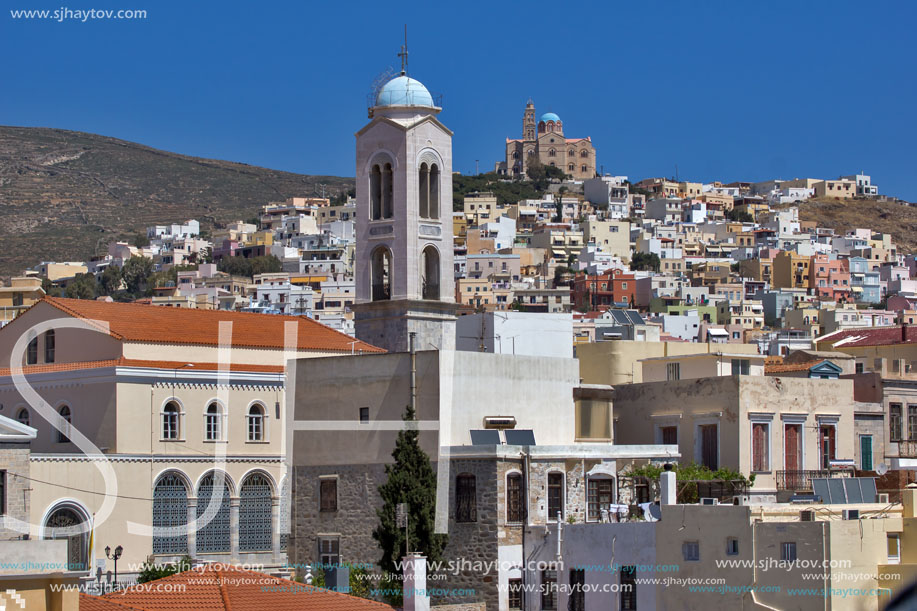 Landscape of Ermoupoli town, Syros, Cyclades Islands