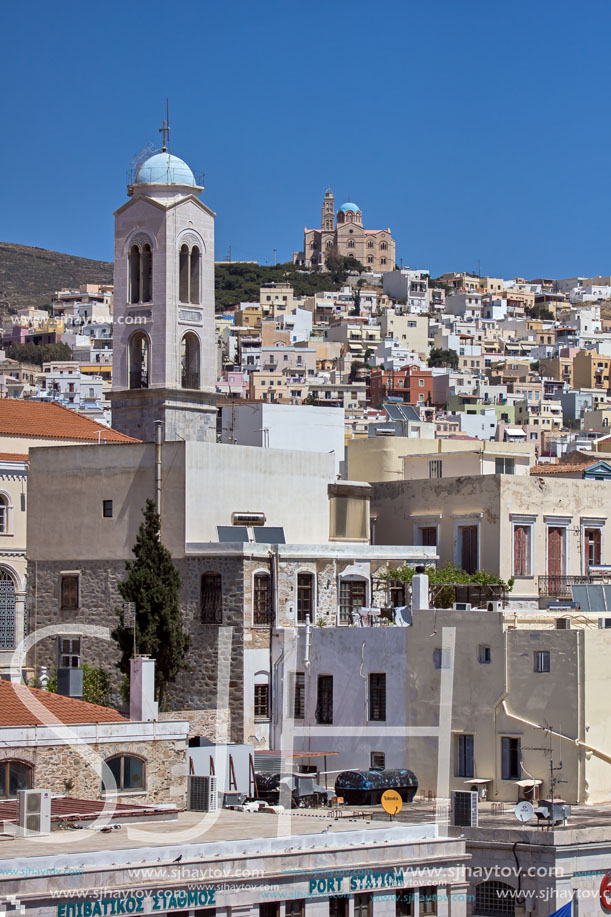 Landscape of Ermoupoli town, Syros, Cyclades Islands