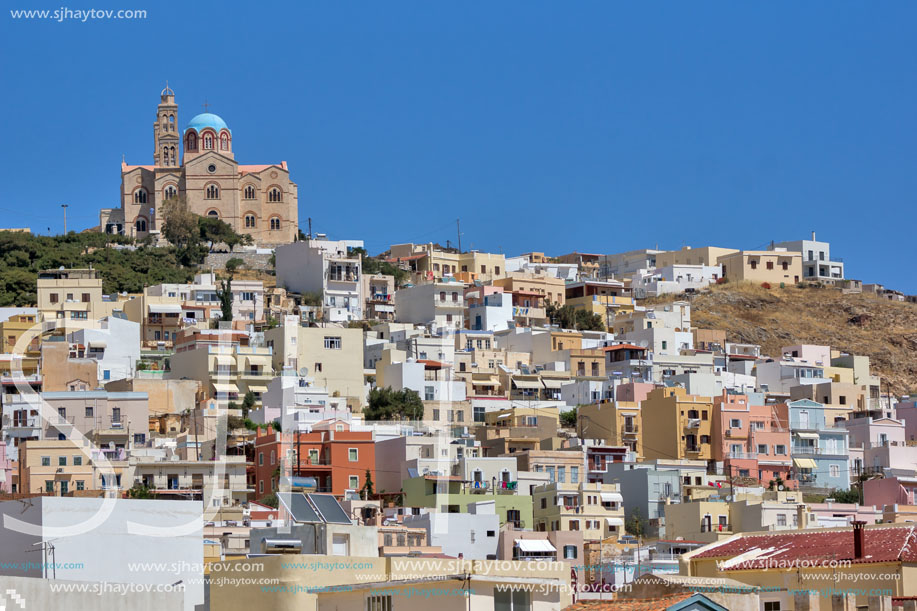 Landscape of Ermoupoli town, Syros, Cyclades Islands