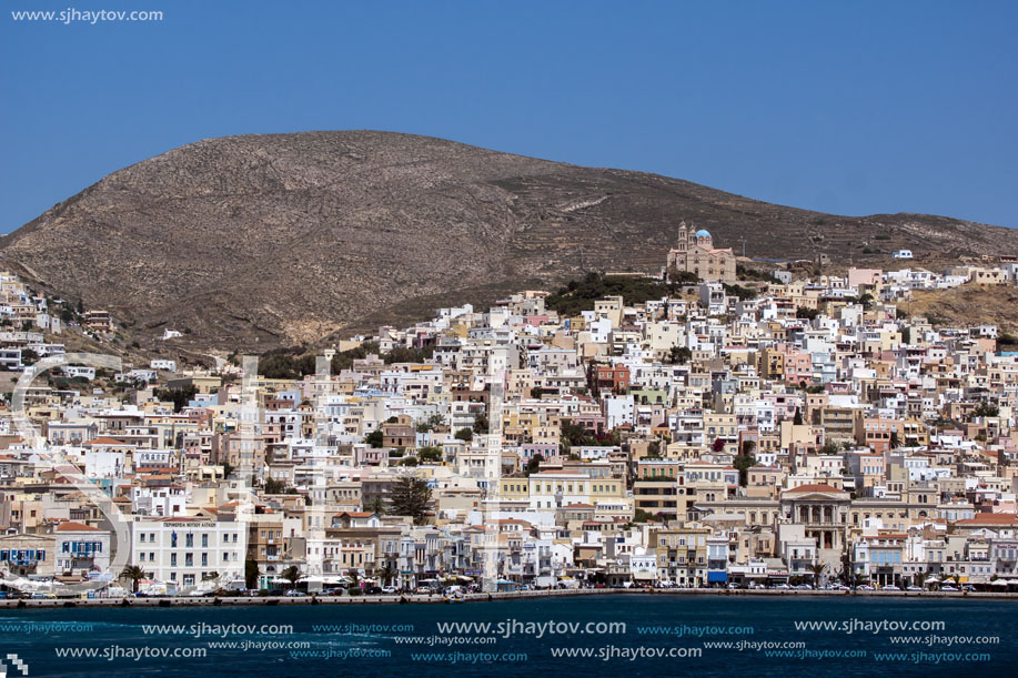 Landscape of Ermoupoli town, Syros, Cyclades Islands