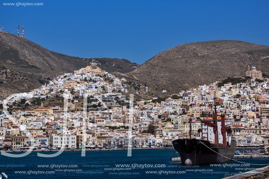 Landscape of Ermoupoli town, Syros, Cyclades Islands