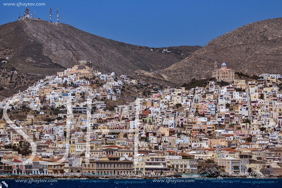 Landscape of Ermoupoli town, Syros, Cyclades Islands