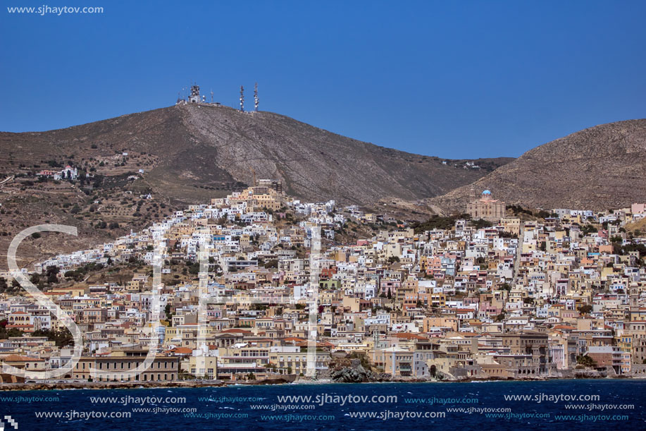 Landscape of Ermoupoli town, Syros, Cyclades Islands